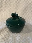 Roe Pottery Dish Fish Trout Stream Fishing Trinket Box Hunter Green VINTAGE 3.5"