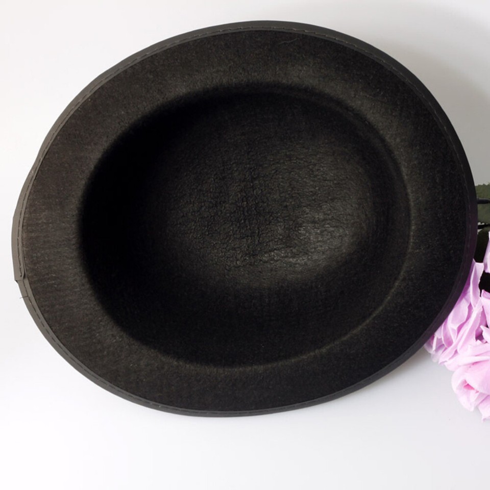 Dress Up Costume Accessory Black Bowler Hat Classic Magician's Hat