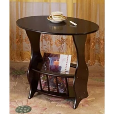 Small Round End Table With Bookshelf Chairside Storage Side Sofa Accent Shelf
