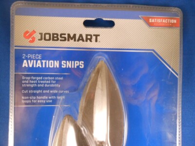 Paire De Cisailles Aviation JobSmart En Acier Carbone - 10" Et 12" - Idéal Pour Métal, Tôle, Conduits