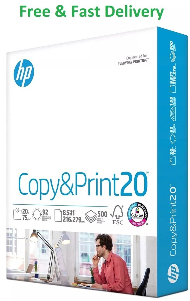 HP 20 LB Letter Paper 8.5x11 500 Sheets for Home Office Copy & Print