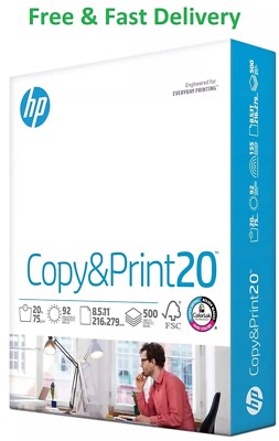 HP Printer Paper | 8.5 X 11 Paper | Copy &Print 20 Lb | 1 Ream Case - 500 Sheets
