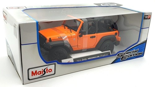Maisto 1/18 Scale Diecast 46629 - 2014 Jeep Wrangler Topless - Orange - Picture 5 of 5