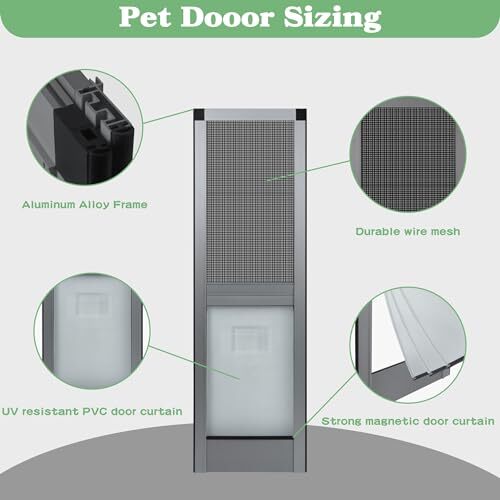 Dog Door for Sliding Glass Door, Patio Pet Door with Raised Extension