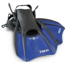Aqua Lung Sport Trek Travel Fins Large Men 10- 13 Compact Diving Surfing Fins