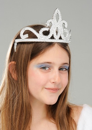 Childrens Size Metallic Silver Plastic Fairy Princess Tiara Kids Fancy Dress - Picture 2 of 2