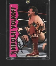 242  NIKOLAI VOLKOFF ( DECEACED ) signed Wrestling Card w/COA  ***BONUS**
