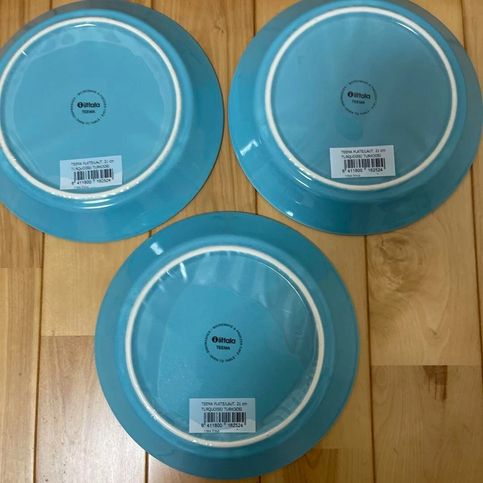 Juego de 3 platos Iittala Teema azul turquesa 21 cm Foto 2 de 4