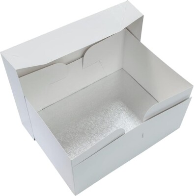 18'' x 14'' 457 x 355 mm Cake Board Weiß Kuchenbox Kombi Rechteckig Kuchen Transport