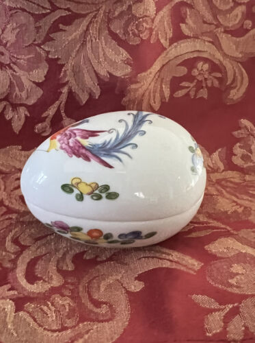 Limoges France Egg Trinket Box Floral Bird Chamart Porcelain - Foto 5 di 9
