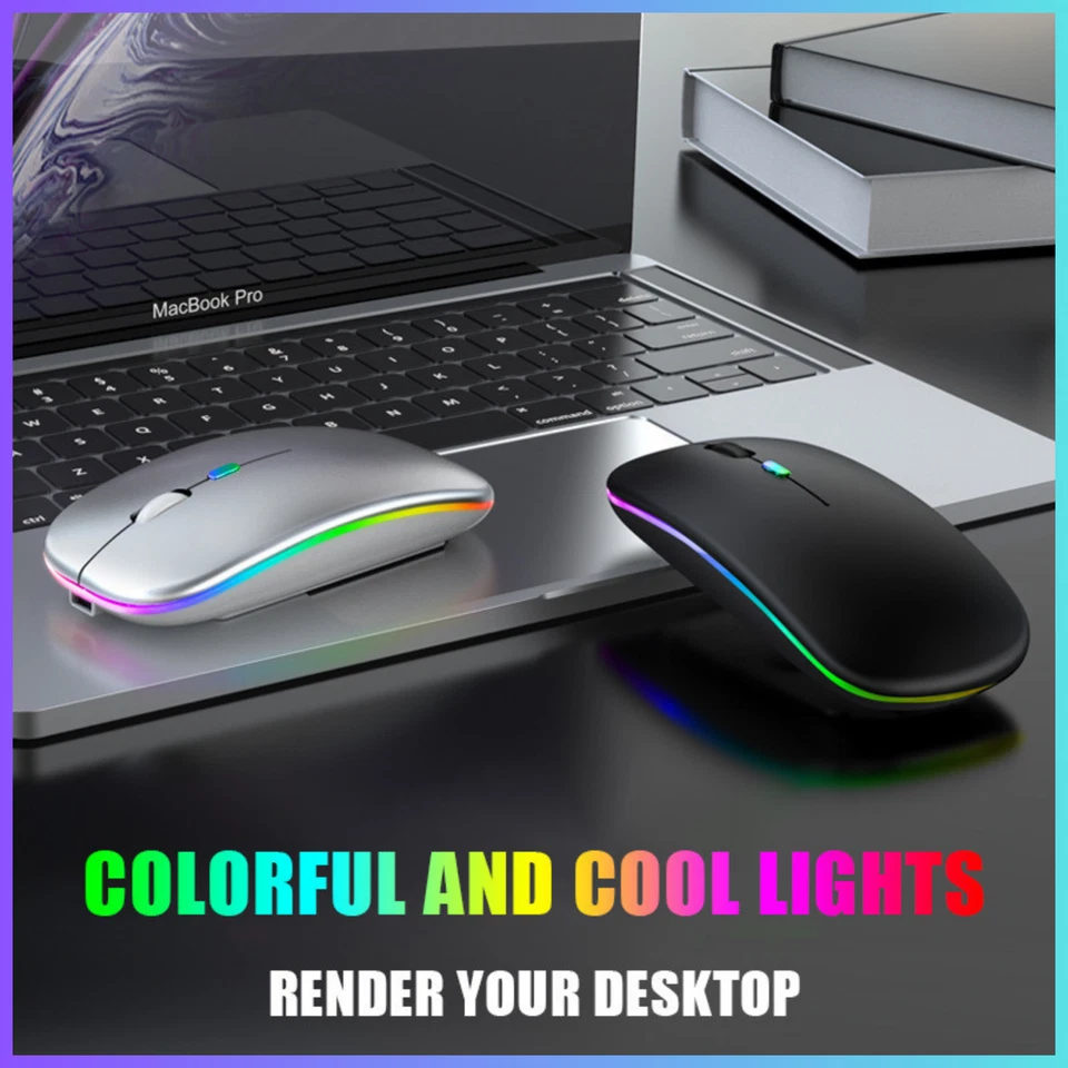 souris Sans fil LED rechargeable bluetooth Wi-Fi Windows Apple Android Promo! - Photo 3/4