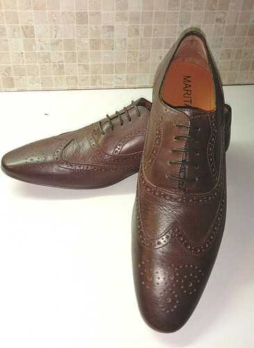 Scarpe Maritan Uomo stringate Eleganti derby Vera Pelle Made in Italy  Marrone 42 | eBay