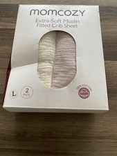 Muslin Standard Fitted Crib Sheets, 52"x28", 2 Pack /z