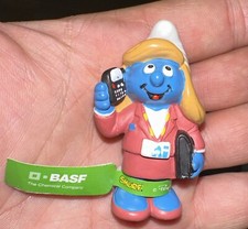 Schlümpfe Werbeschlumpf BASF Chemiker hellgrünes Etikett