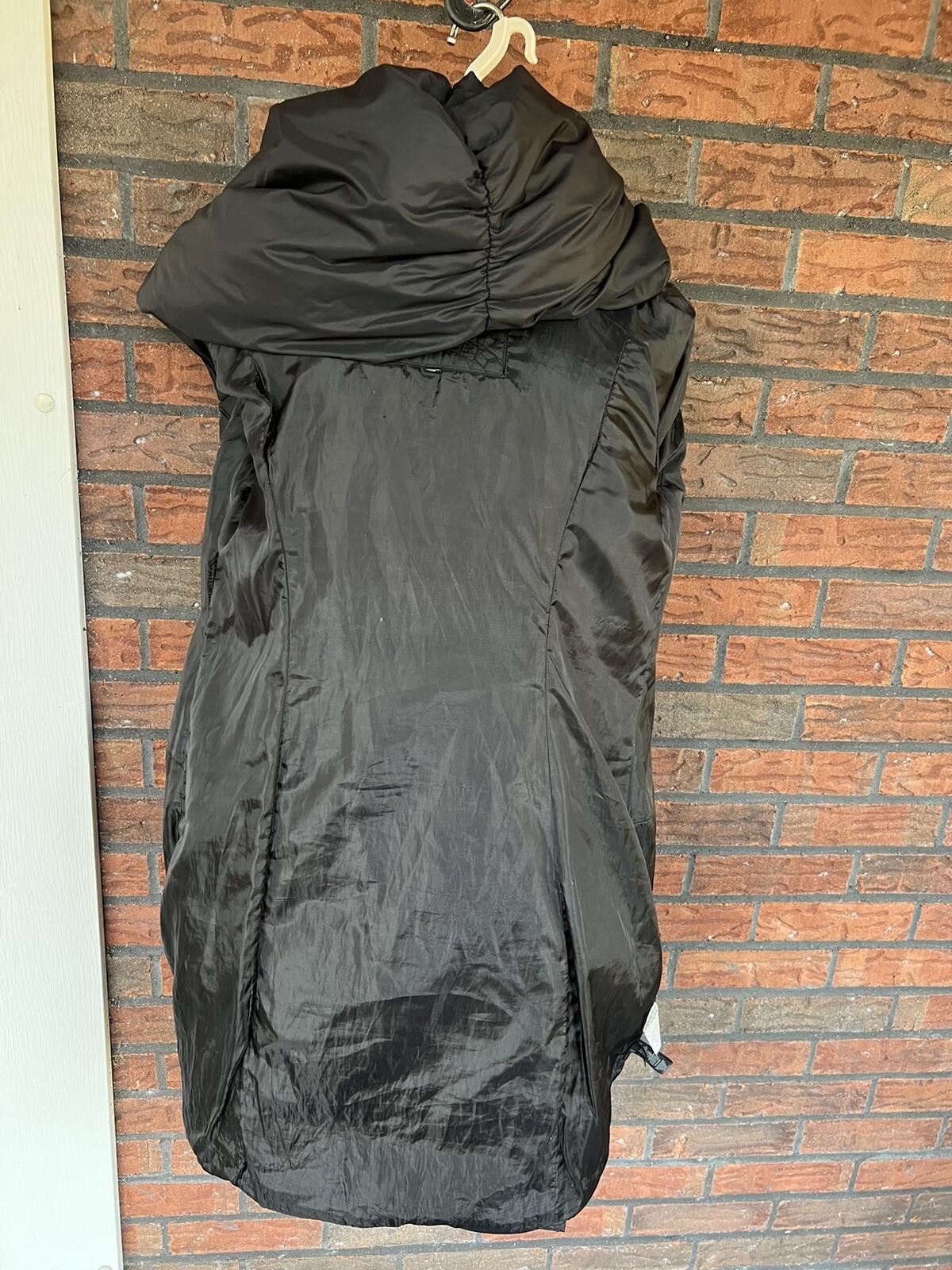 Express Black Parka Medium Down Feather Hooded Sn… - image 12