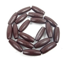 23x8mm Brown Coffee natural Wood Barrel Beads 16"