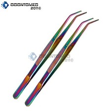 2 Pcs College Tweezer, Dental Cotton and Dressing Plier Tweezers Multi-Color 