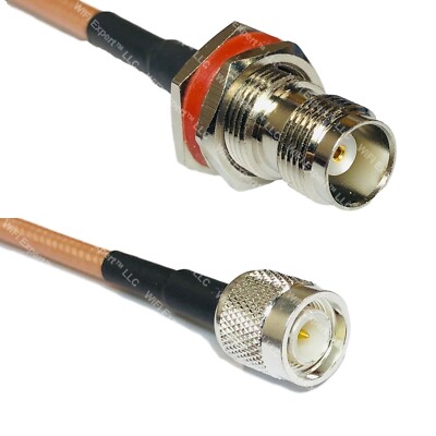 RG400 TNC FEMALE BULKHEAD to TNC MALE RF Cable FAST-SHIP LOT