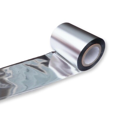 60 MM X 50 M ROLLE METALLIC SILBER THERMOTRANSFER BAND ETIKETT DRUCK WACHS HARZ