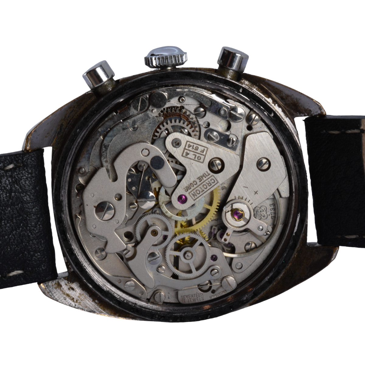 Rare Croton Computer Men's 36mm Manual Chronograph Watch