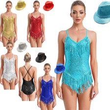 Women Ballet Ballroom Bodysuit Rumba Outfit Cosplay Dance Salsa Unitards ChaCha