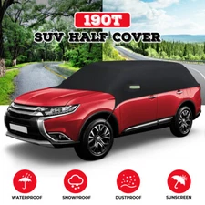 190T Top Roof Cover Half Body SUV Sun UV Snow Resistant Waterproof Outdoor Black