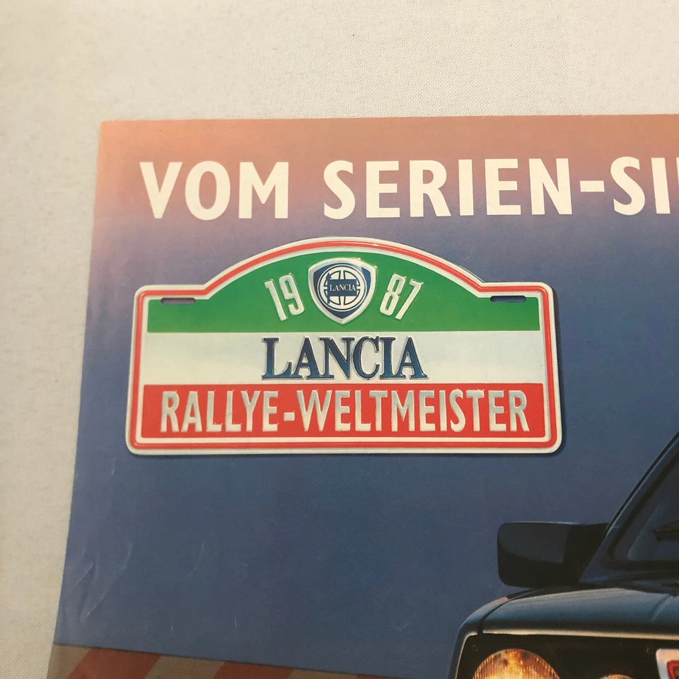 Póster alemán Lancia Delta HF Integrale 1987 folleto de ventas de automóviles Foto 2 de 4