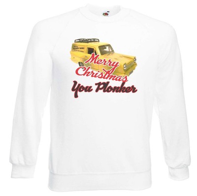 Adults Merry Xmas You Plonker Retro TV Series Festive White Christmas Jumper