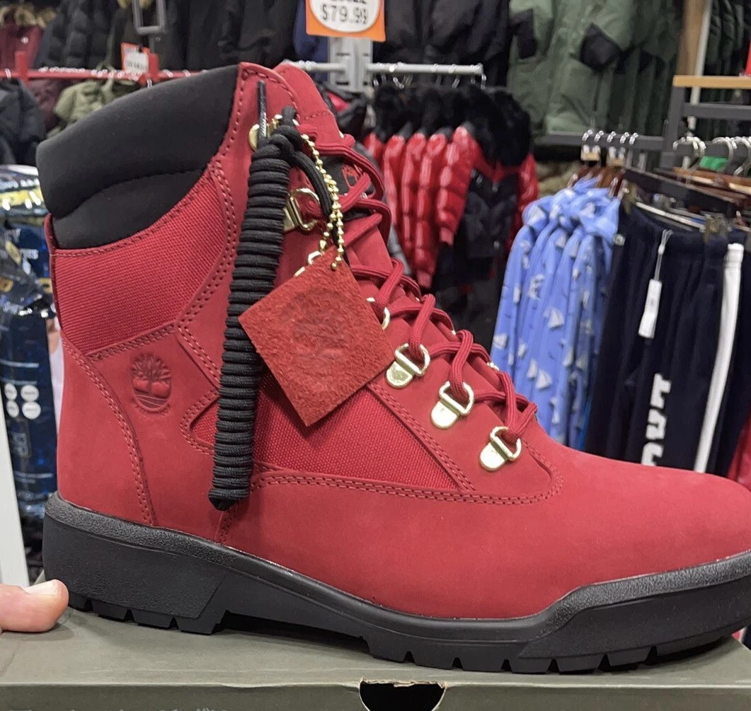 TB0A2JNWF41 Mens Size 8 Timberland 6 Inch Field Boots Red
