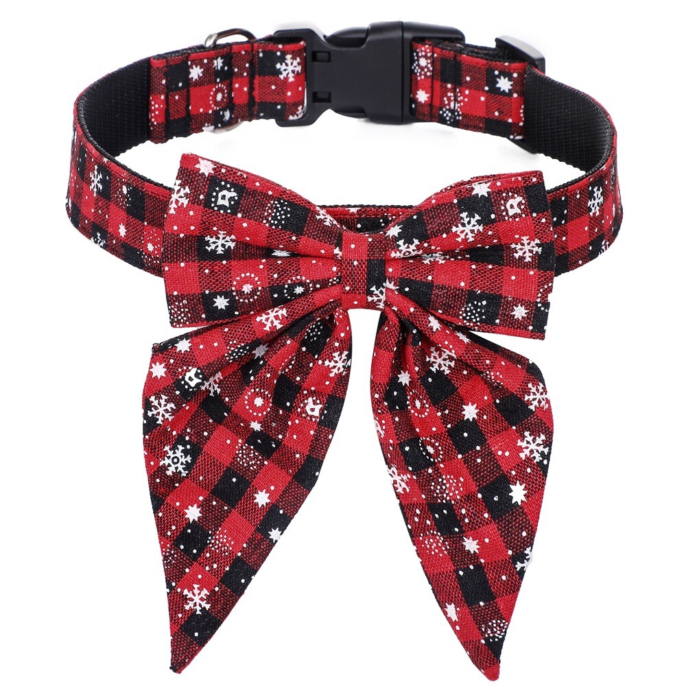Adjustable Christmas Dog Collar Bow Tie Small Medium Large Pet Puppy