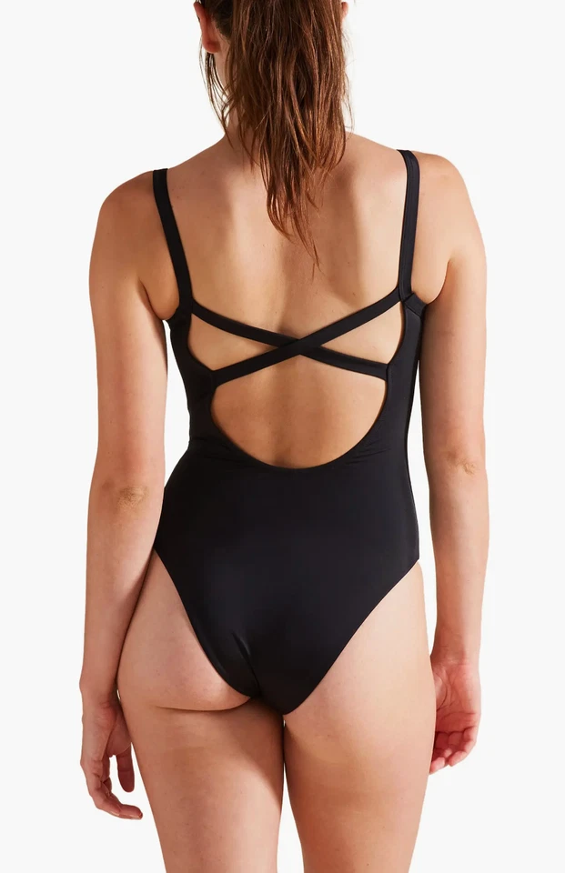 Traje de baño Billabong de una pieza con tiras negro L30458 para mujer talla XL/14 Foto 2 de 4