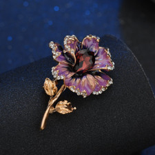Elegante Broche Flor Esmalte Colorido Vintage Broche Prendedor Joyería Antigua Regalo