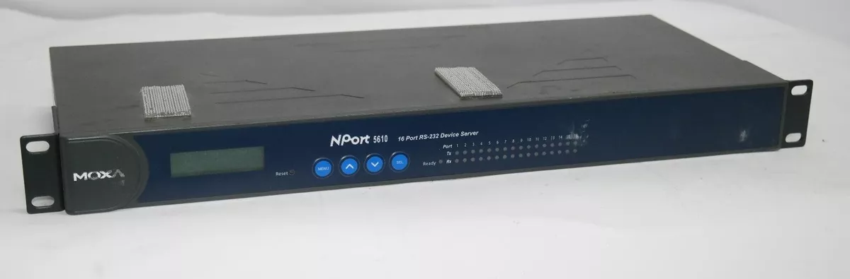 MOXA NPORT 5610 16 PORT RS-232 DEVICE SERVER 1U + RACK MOUNTS | eBay