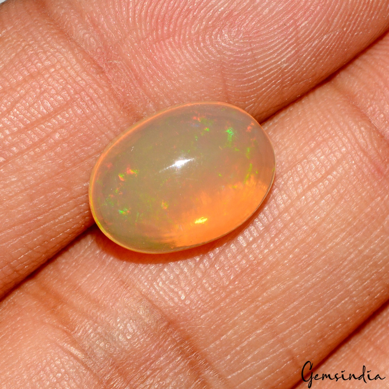 4.70 Cts Natural Untreated Ethiopian Multi Shine Opal Oval Cab Rare Gem For Ring image 2