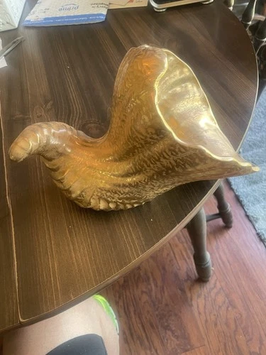 STANGL POTTERY 5066 Large Cornucopia Granada Gold Mid Century Modern Art Deco