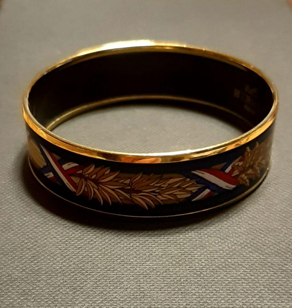 Vintage Hermes Email Bangle 6.5cm Inner Width No Box Excellent Used Condition