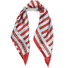 Marc Jacobs Women’s Silk Square Logo Designer Classic Scarf