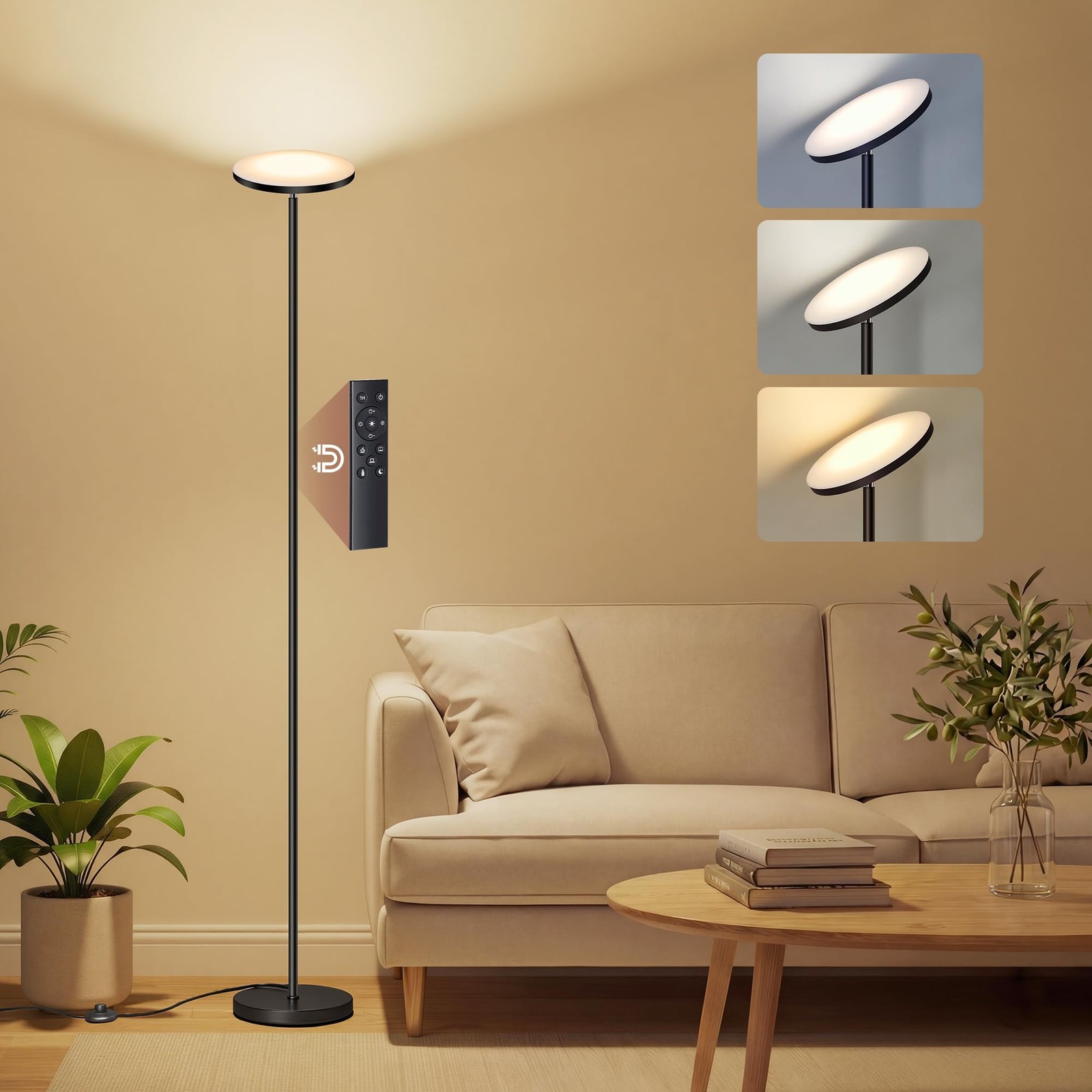 Lampada da Terra VASAGLE a LED con Testa Orientabile