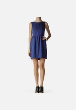 J.Crew Blue Fit & Flare Dress XL Sleeveless Knit Mini Pockets Casual