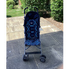 OBABY Single Folding Pushchair with Hood Canopy Navy Blue Geometric 6m+