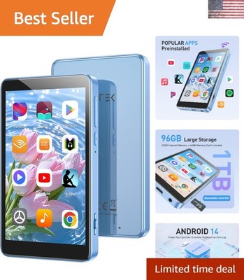 96GB MP3 Player with Bluetooth and WiFi, T08X 4'' Android 14 MP4 Music Player...