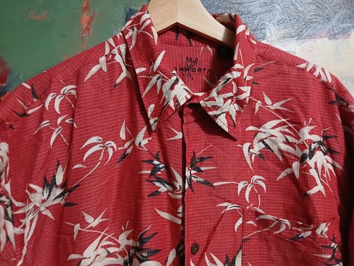 Ashworth Mens Red Hawaiian shirt Short sleeves Rayon / Poly sz XL - Picture 2 of 7