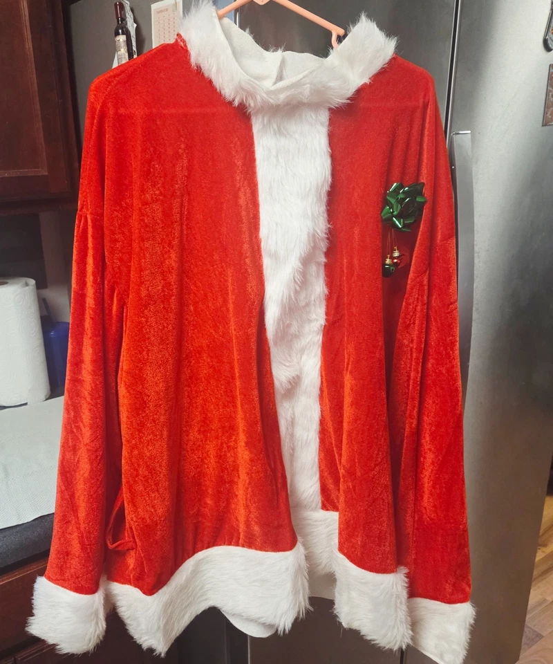 Velour Santa Suit Adult Mens Sz 50-54 Plus Wig-Beard-Gloves-Glasses - Image 3 of 4