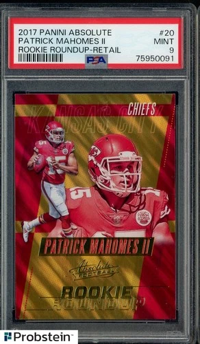 2017 Panini Absolute Rookie Roundup Retail #20 Patrick Mahomes II RC PSA 9