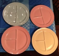 4 Lu-Ray/Luray  Pastels Grill Divided Plate 10” T. S. & T. Perfect!