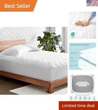 Quilted Cooling Mattress Cover for Split Head Flex King - Easy Care & Comfort