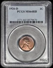 1926-D Lincoln One Cent 1c Penny PCGS MS64RB - Great Color/Toning!