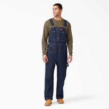 Dickies Mens Indigo Bib Overalls Workwear Cotton Overall Denim - 83294