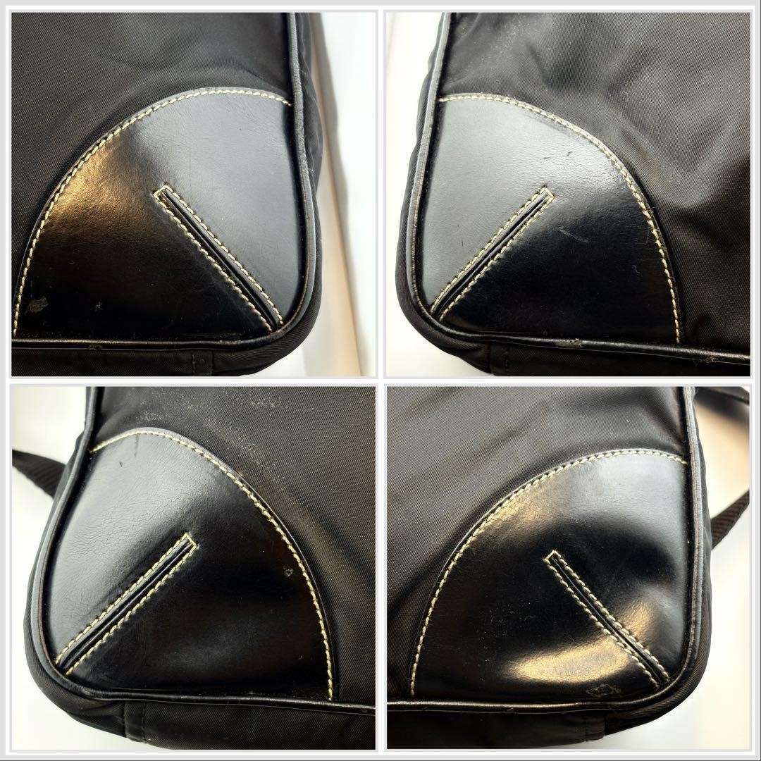 PRADA nylon 2WAY shoulder tote bag black leather accents with storage bag thumbnail 8