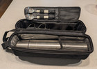 Unbranded Thermos Stainless Set 2 Cups 2 Spoons Flask Storage Jar in Canvas Bag — photo 1